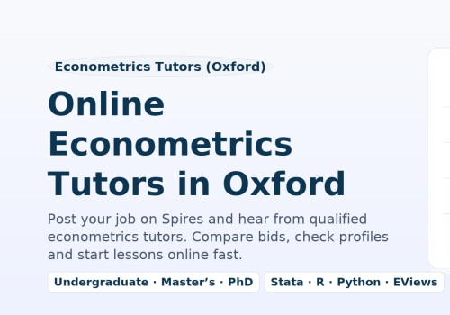 Online Econometrics Tutors in Oxford